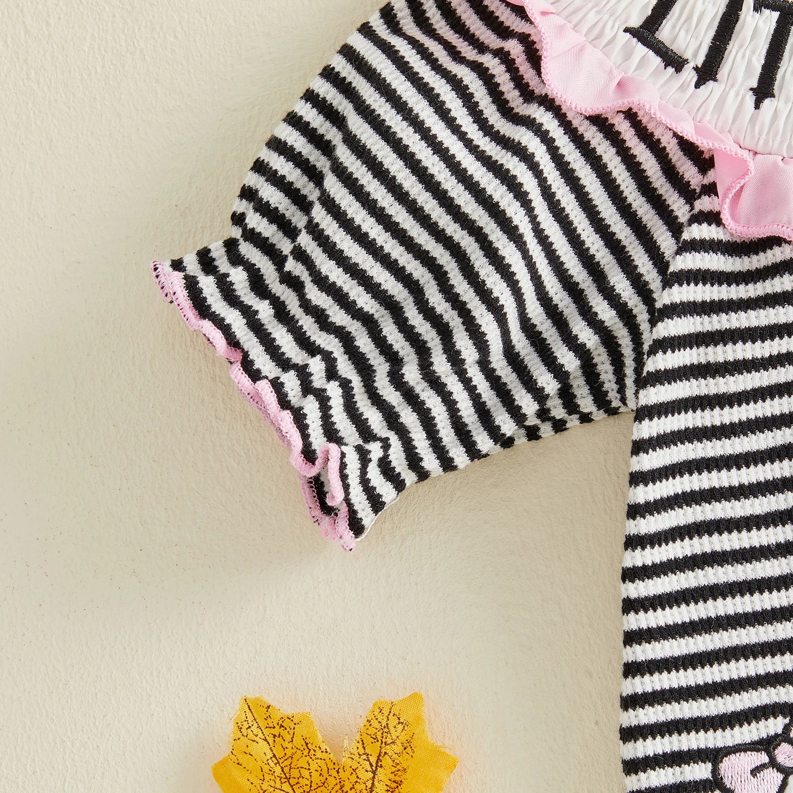 Baby Girl First Halloween Pumpkin Embroidered Bodysuit