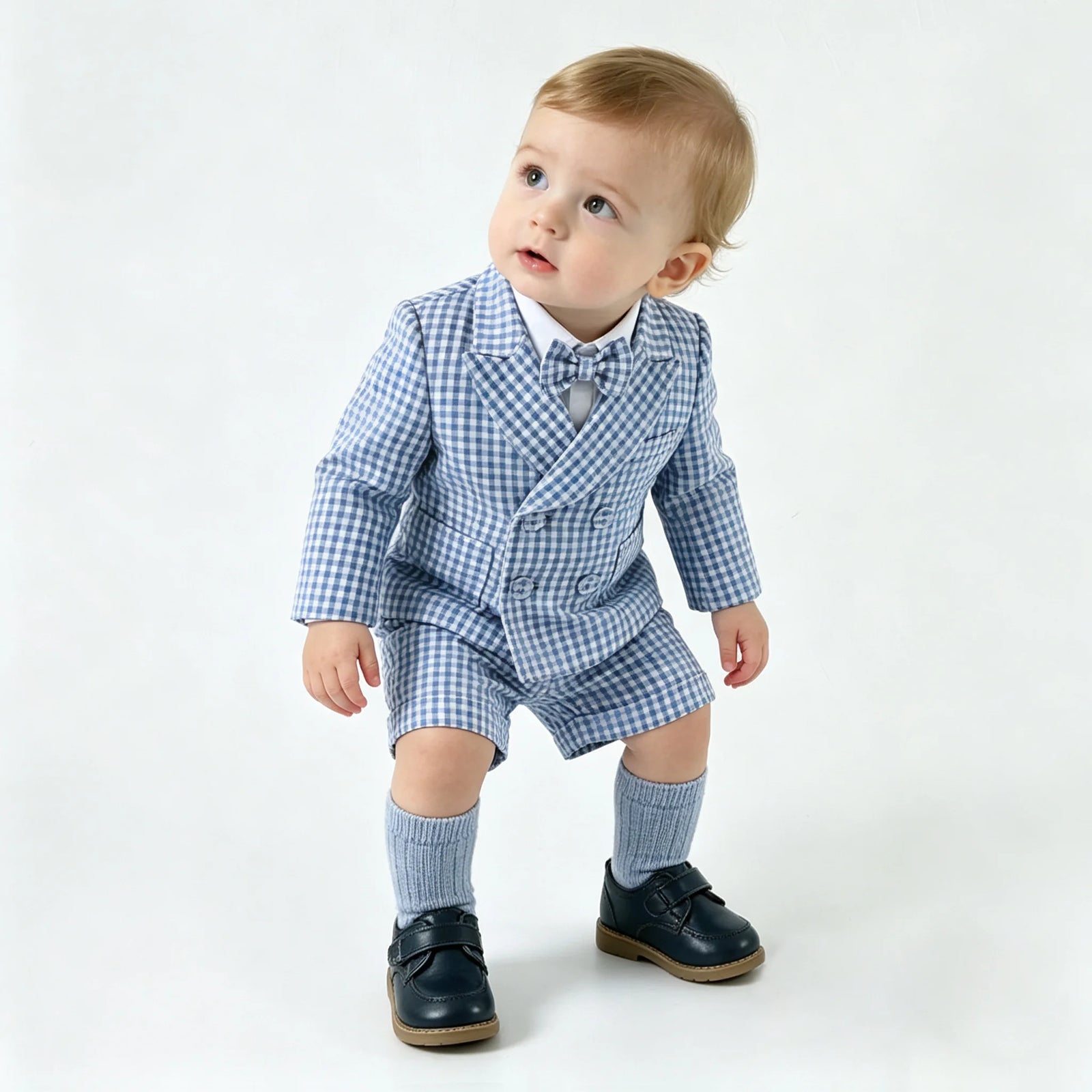 Toddler Boys’ Checked 3-Piece Formal Suit Set
