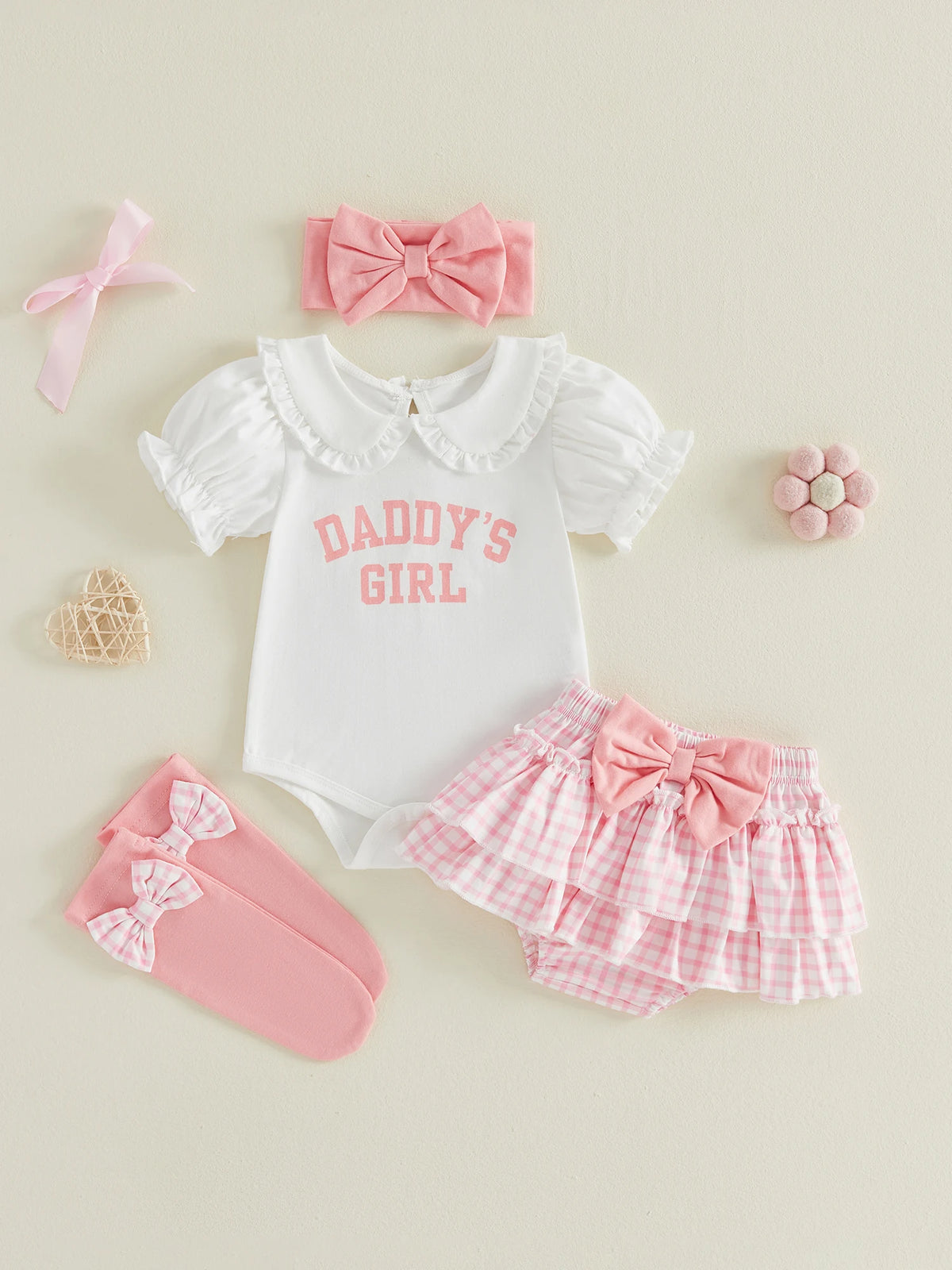 Daddy's Girl Baby 4-Piece Set — Romper, Skirt, Headband & Socks