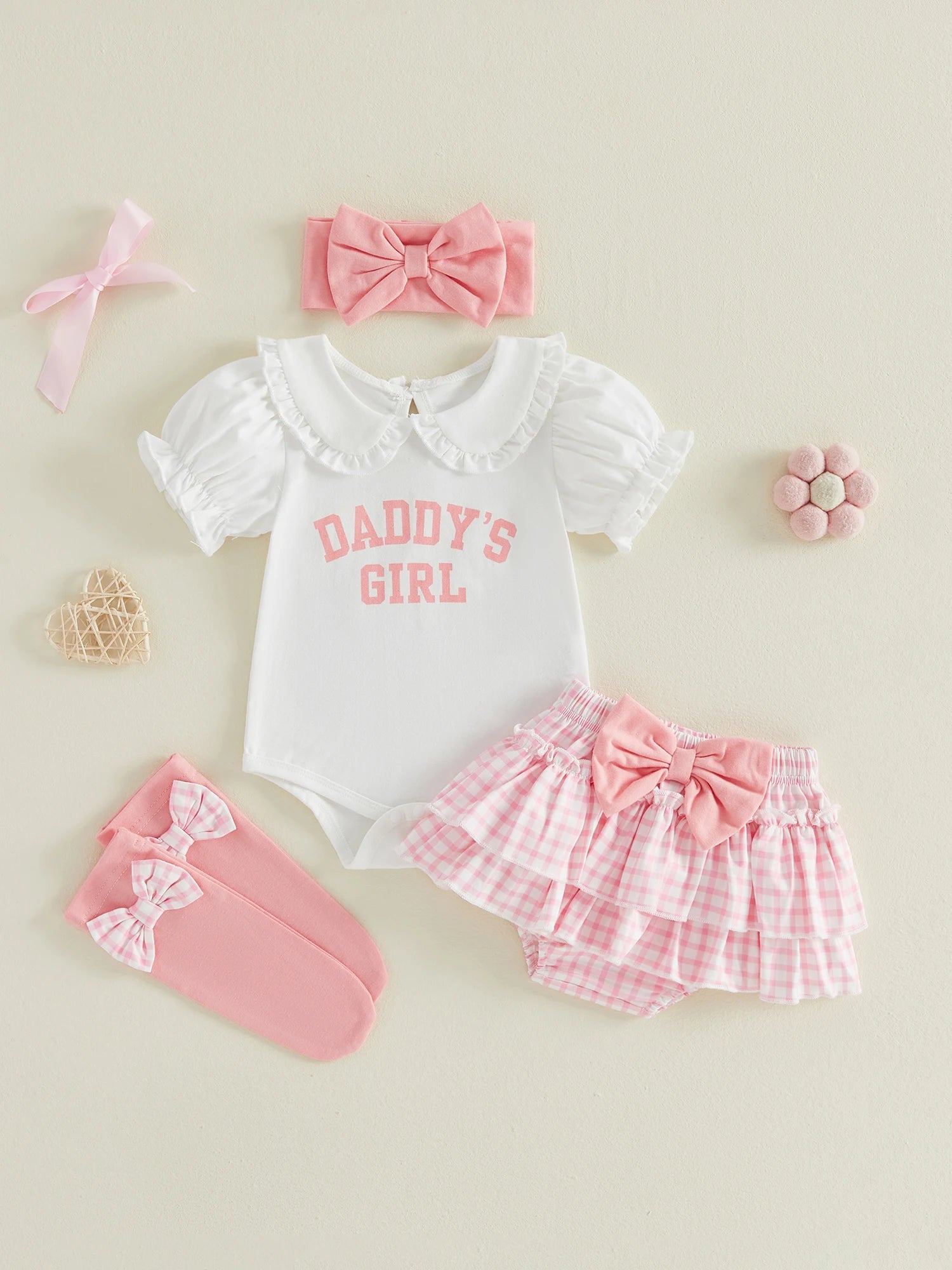 Daddy's Girl Baby 4-Piece Set — Romper, Skirt, Headband & Socks