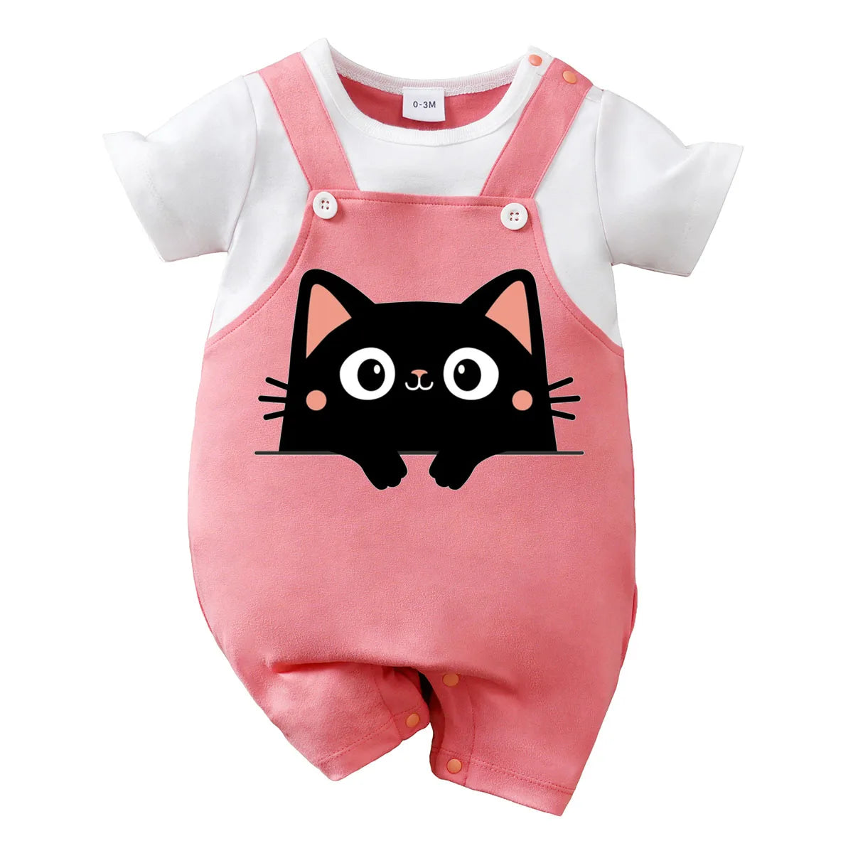 Adorable Black Cat Baby Romper
