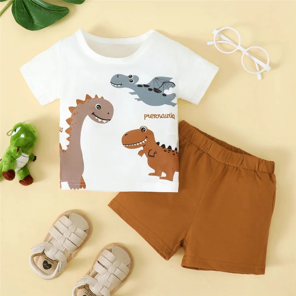 Dinosaur Print T-Shirt & Shorts Set