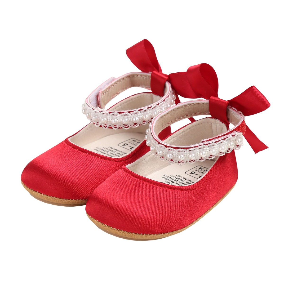 Satin & Pearl Princess Shoes for Infant Girls