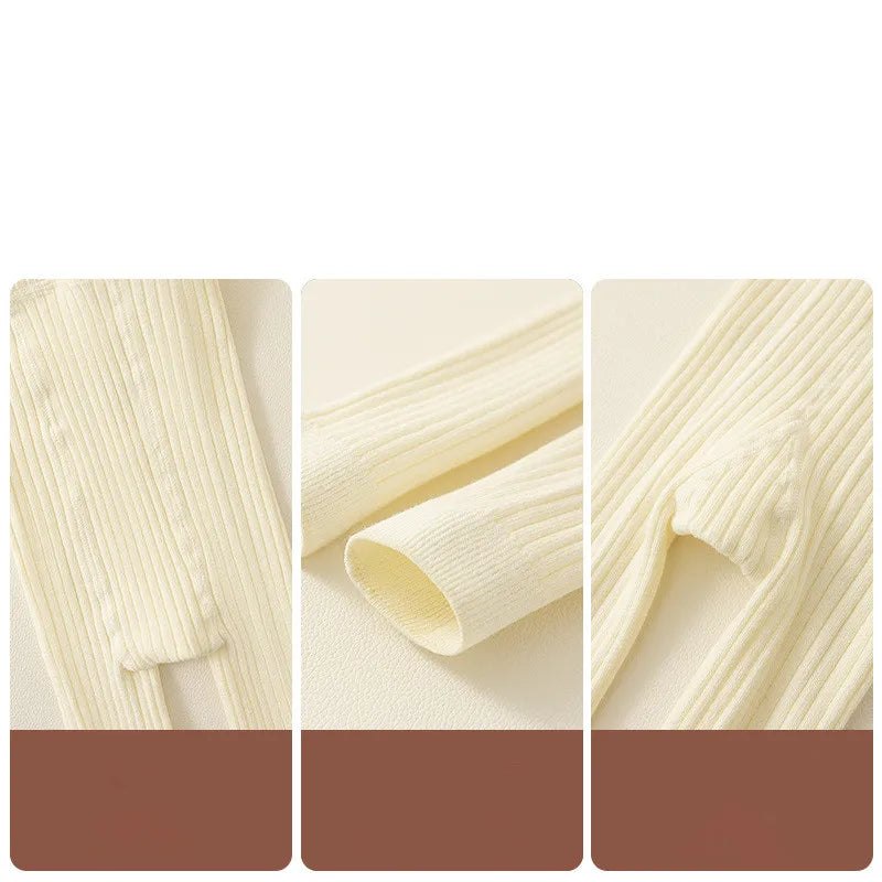 Solid Color Knit Stretch Tights