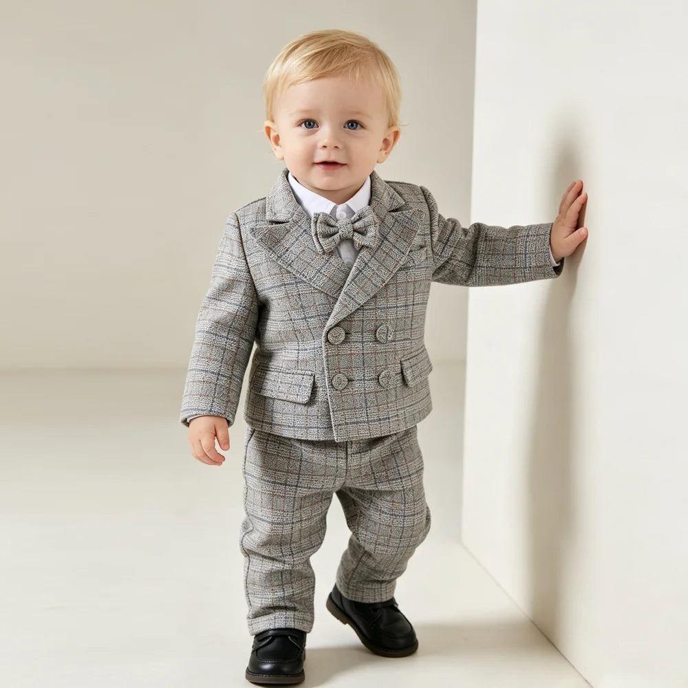 Toddler Boys’ Plaid Suit Set