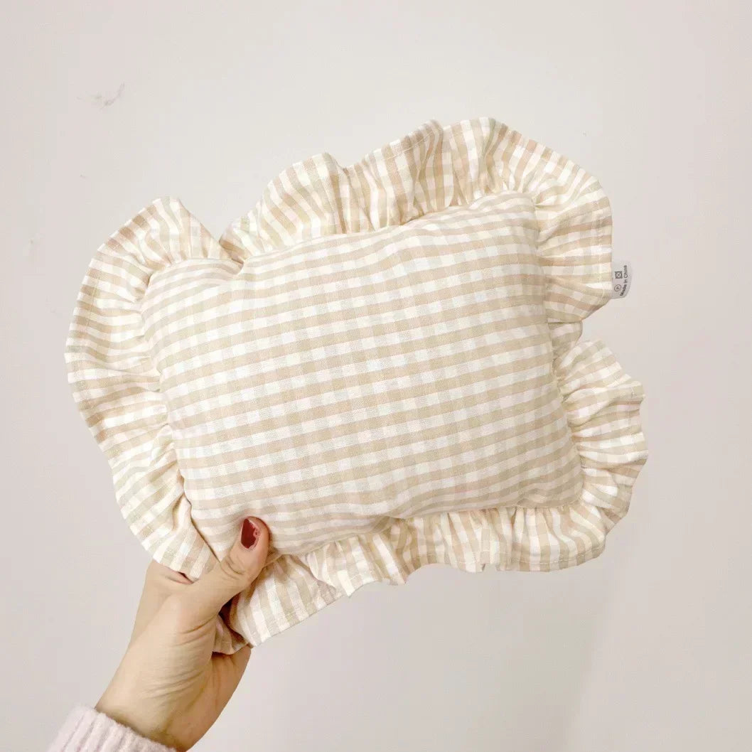 Custom Name Cotton Ruffle Baby Pillow