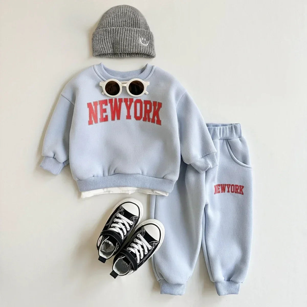 Baby Unisex New York Print Sweatshirt & Jogger Pants 2-Piece Set