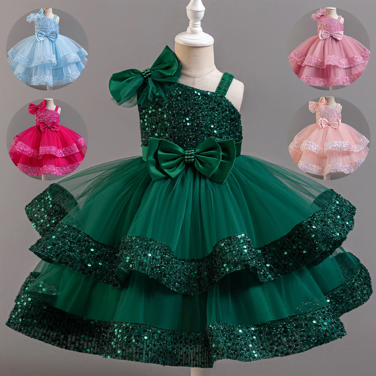 Girls' Sequin & Tulle Princess Dress