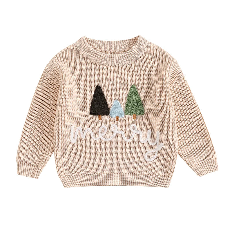Baby & Toddler Christmas Embroidered Knit Sweater