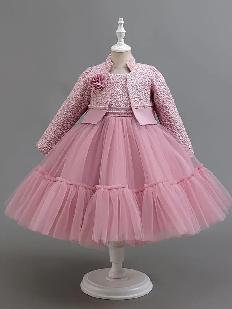 Girls’ Princess Dress and Coat Set