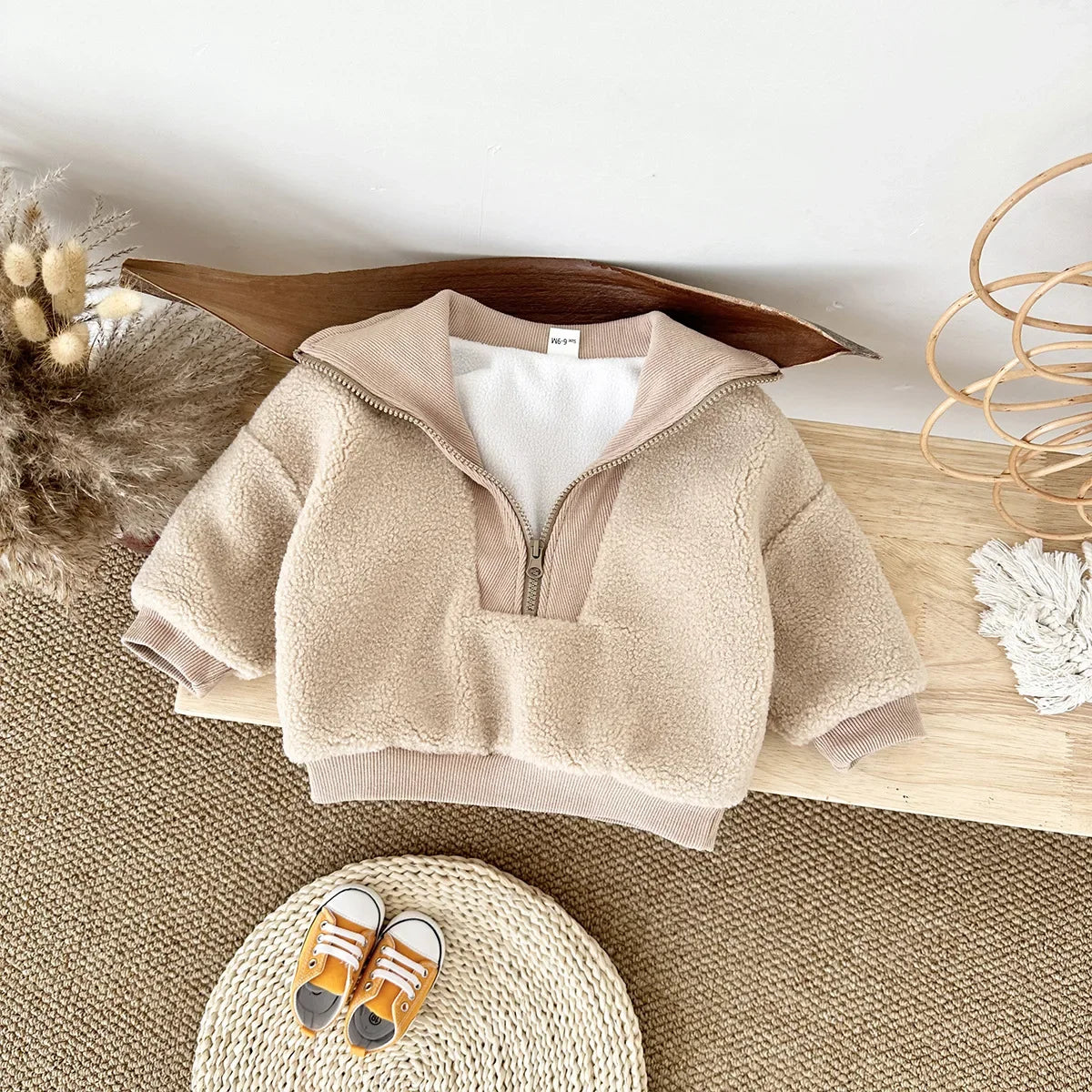 Unisex Toddler and Baby Cozy Sherpa Half-Zip Sweatshirt