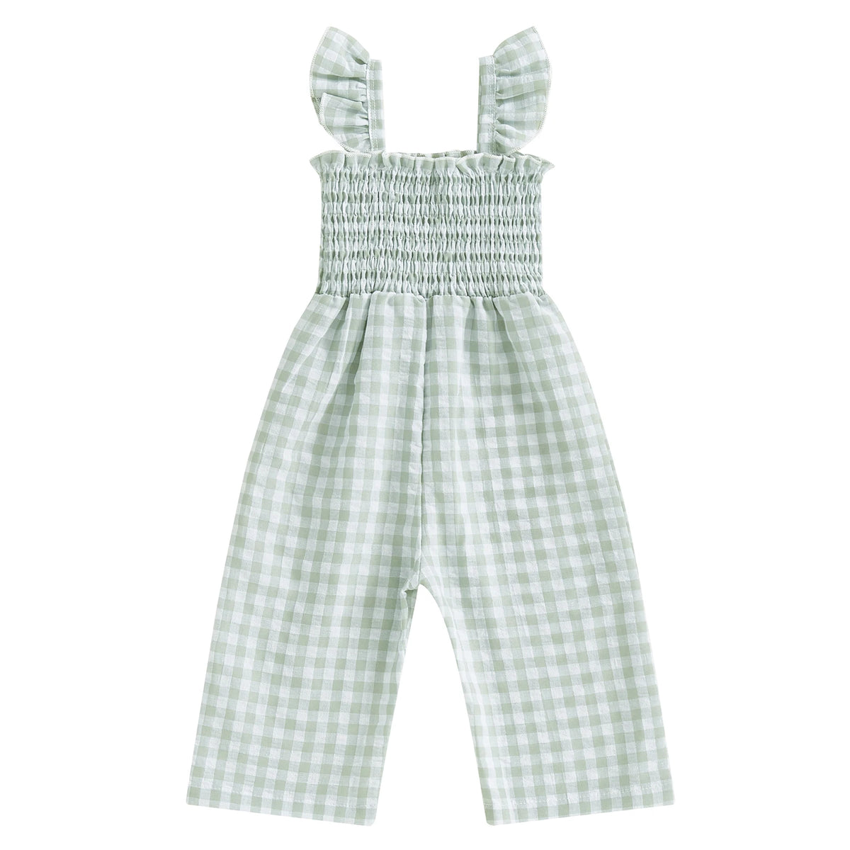 Girl Gingham Ruffle Jumpsuit