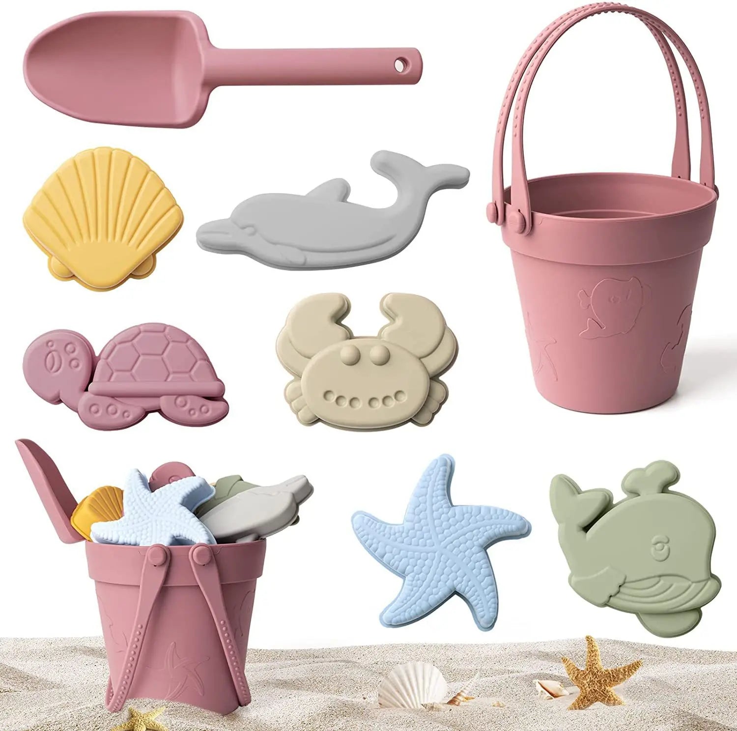 Modern Silicone Beach Bucket & Sand Toy Set