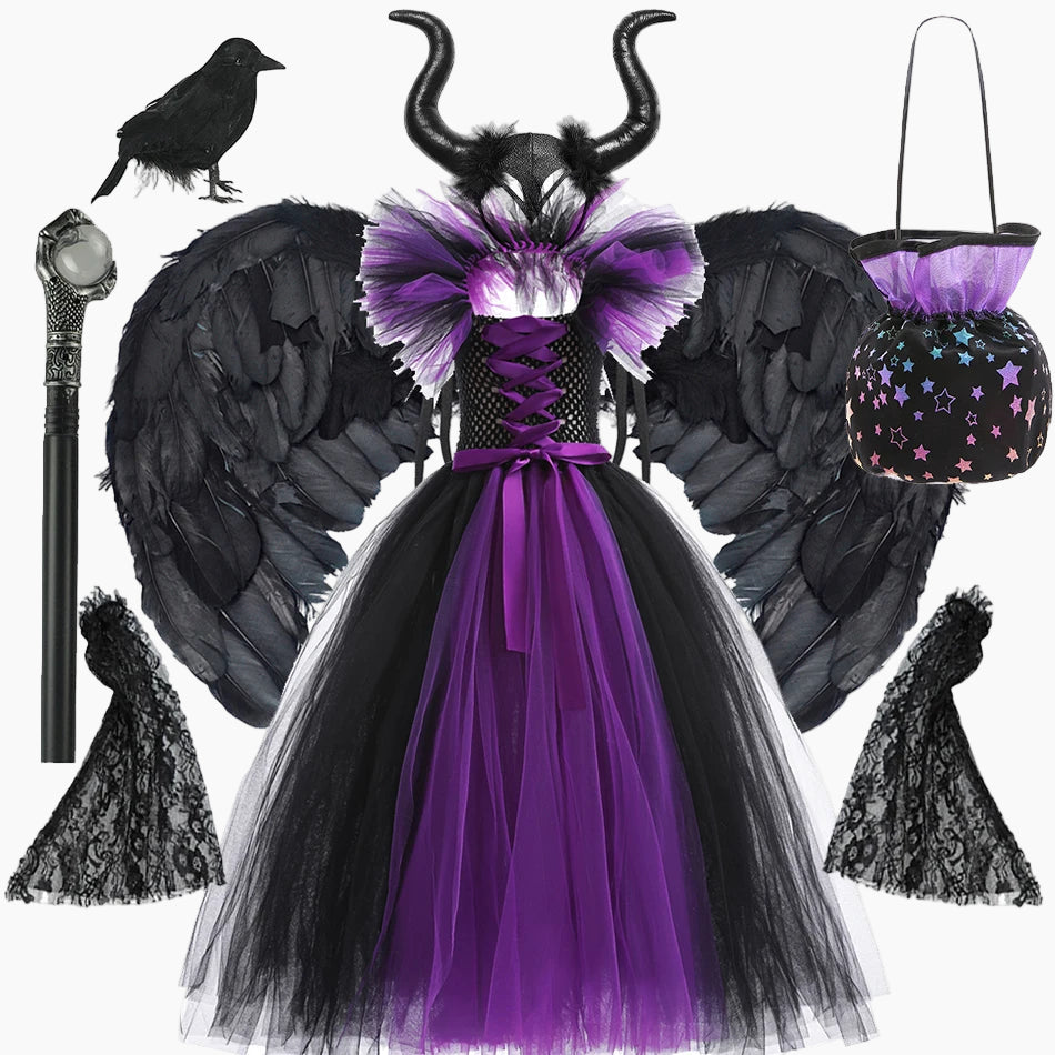 Girl's Dark Fairy Costume