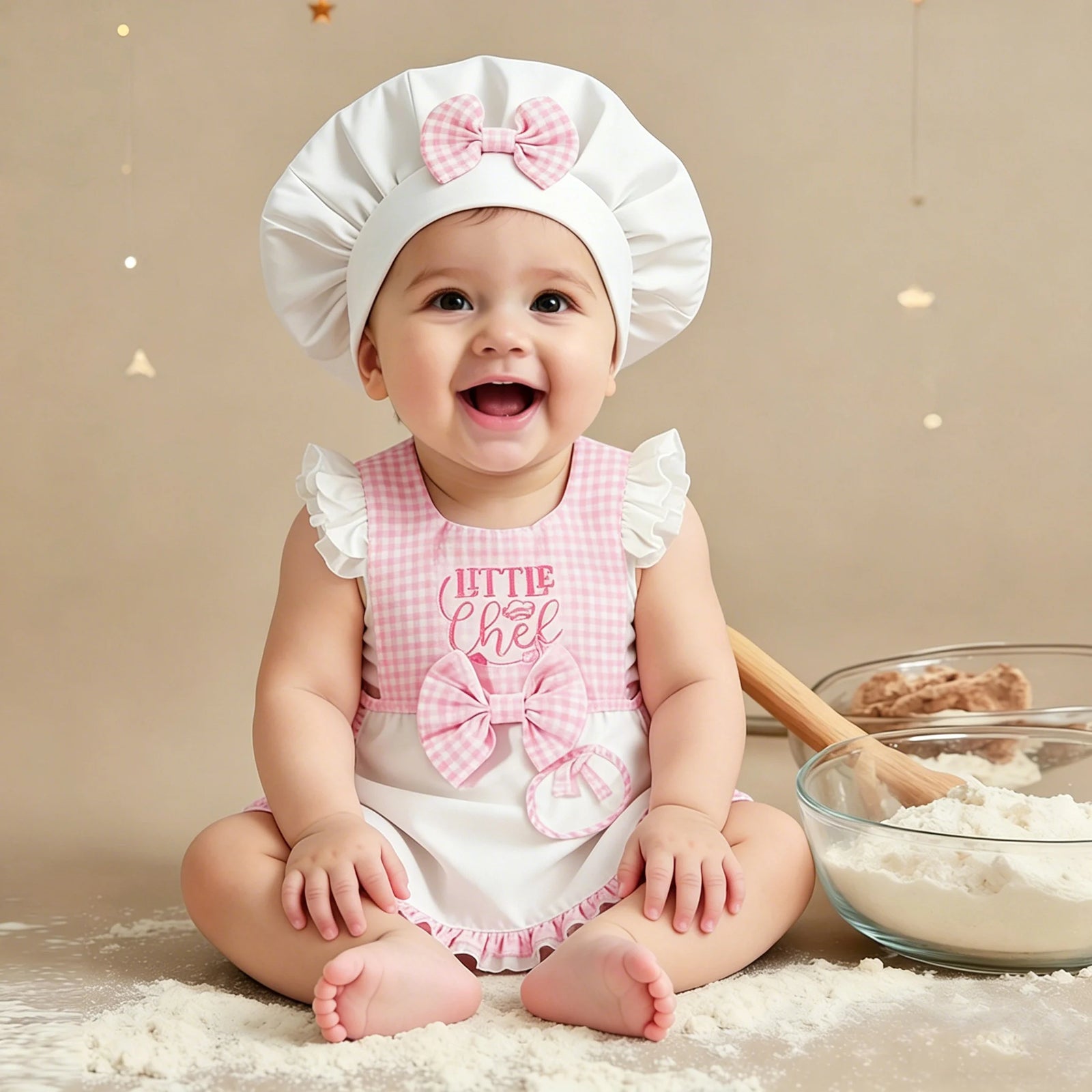Newborn Chef Apron and Hat Costume Set