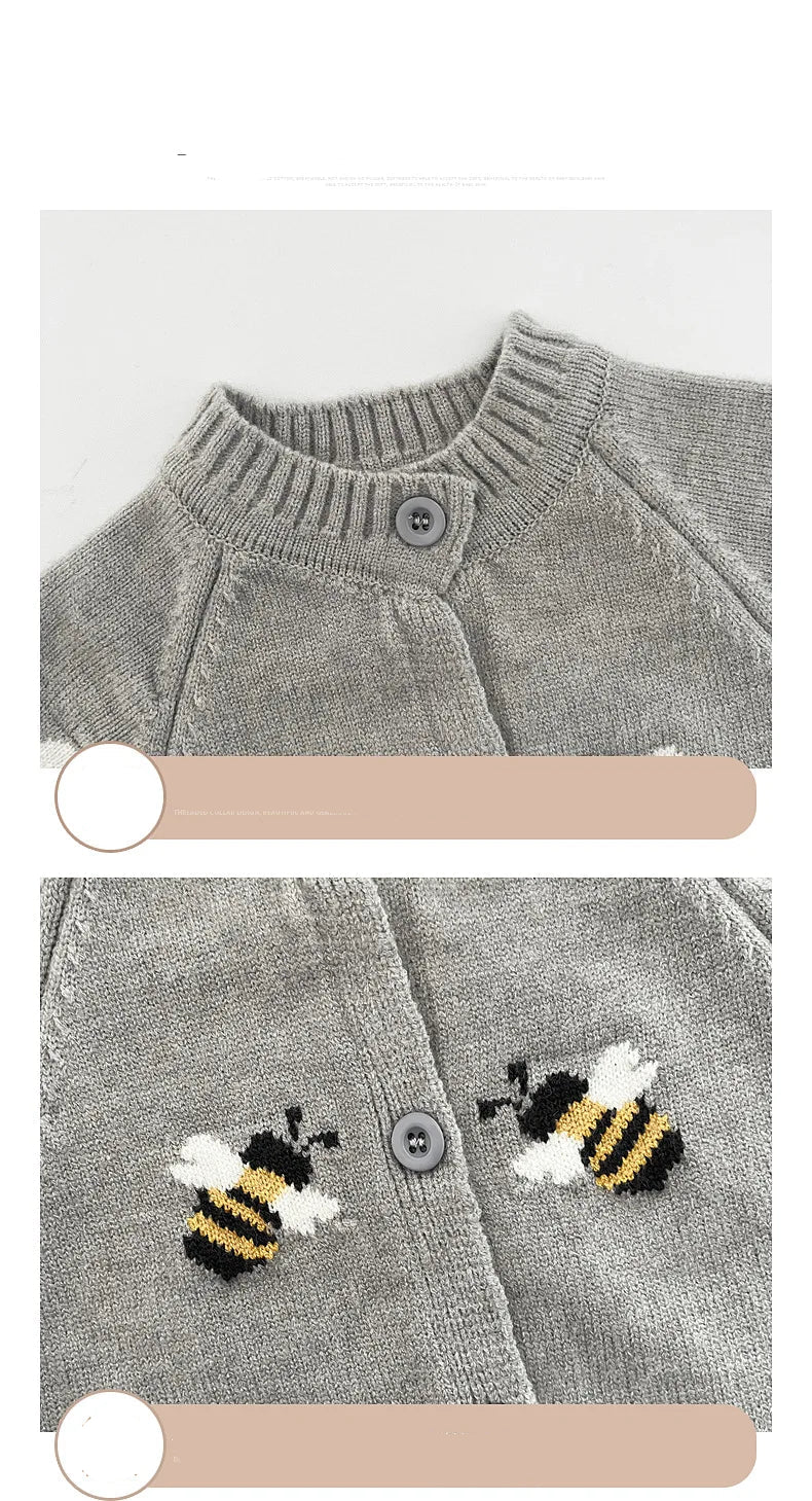Little Bee & Tiger Knitted Baby Romper
