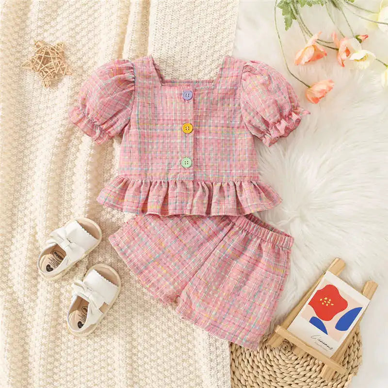 Girls Pastel Plaid Outfit