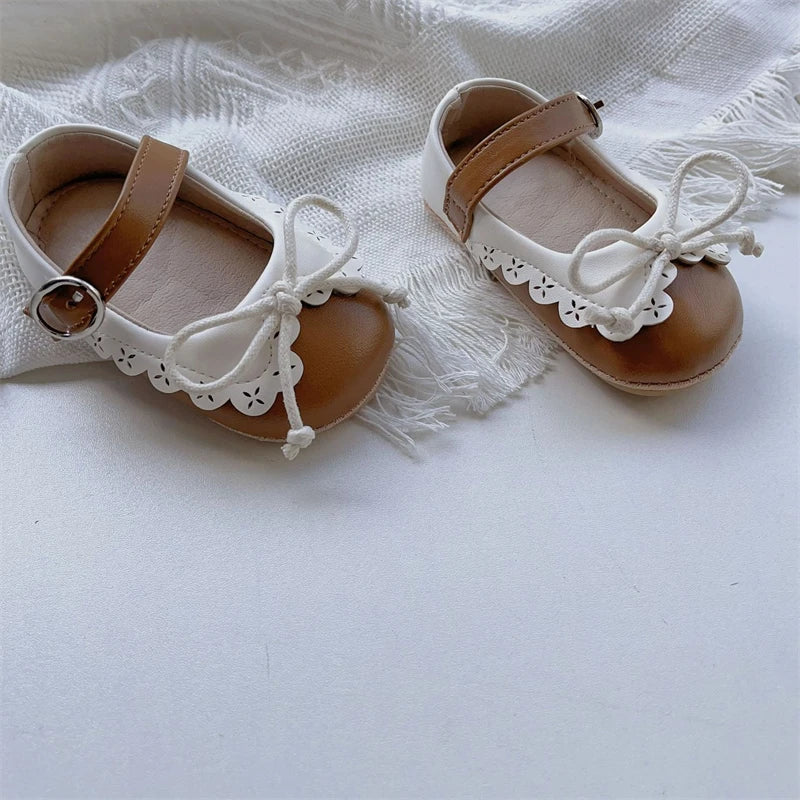 Baby Girls Princess Walking Shoes with Lace Bow