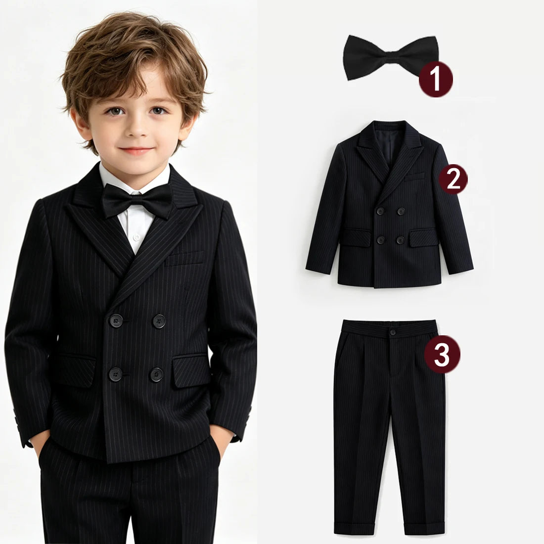 Toddler Boys' Striped Formal Suit Set