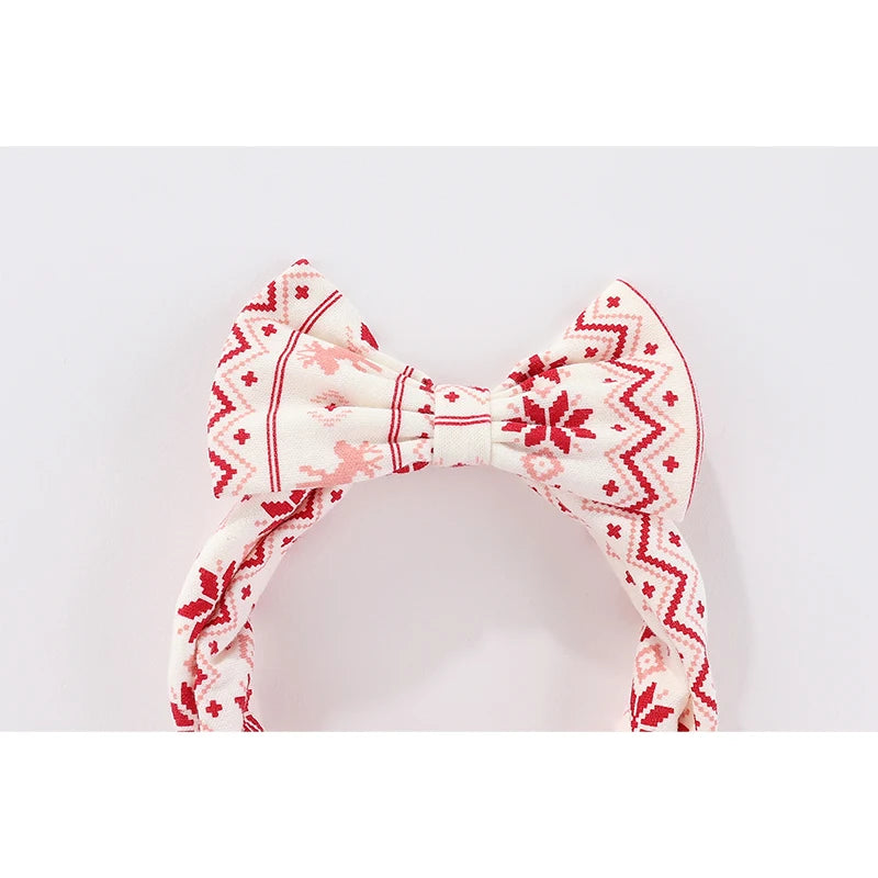 Baby Girl Christmas Santa Bodysuit, Printed Pants & Headband Set