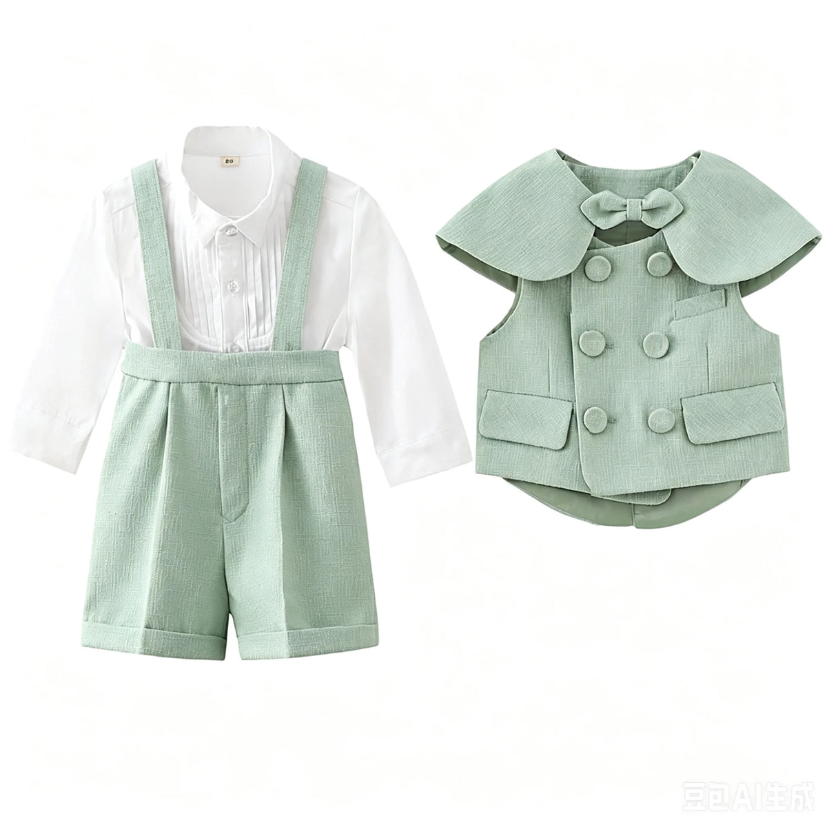 Toddler Boys’ Light Green Gentleman Outfit