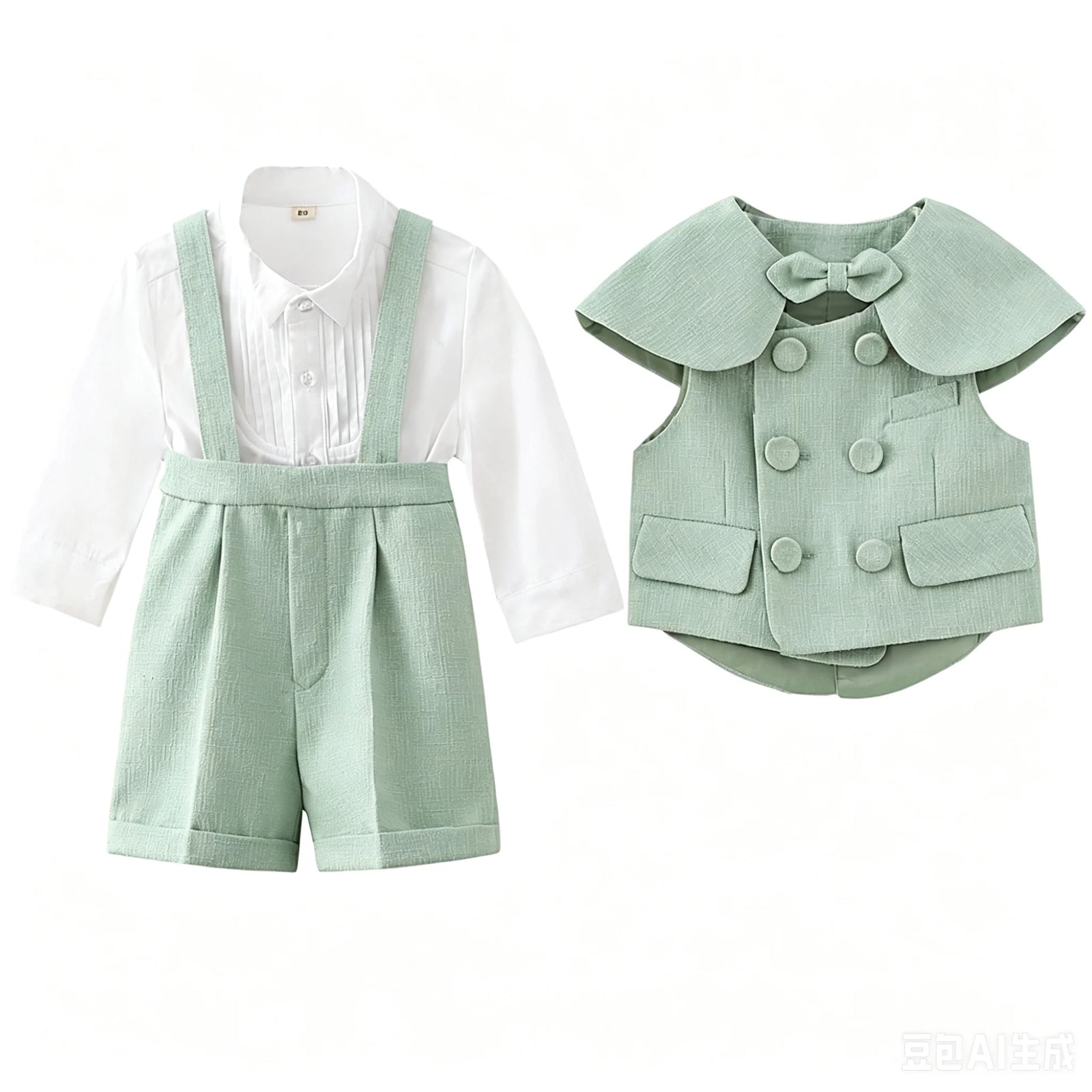 Toddler Boys’ Light Green Gentleman Outfit