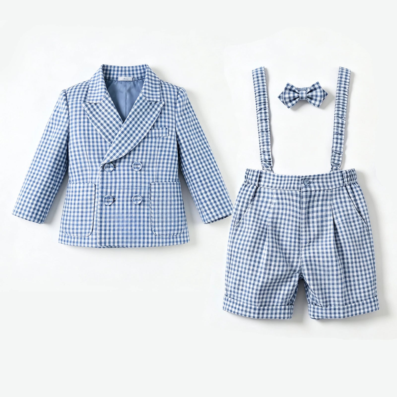 Toddler Boys’ Checked 3-Piece Formal Suit Set