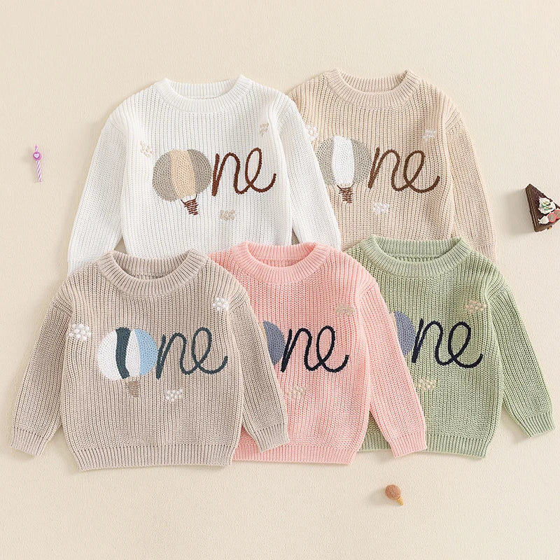 Baby First Birthday “One” Knit Sweater
