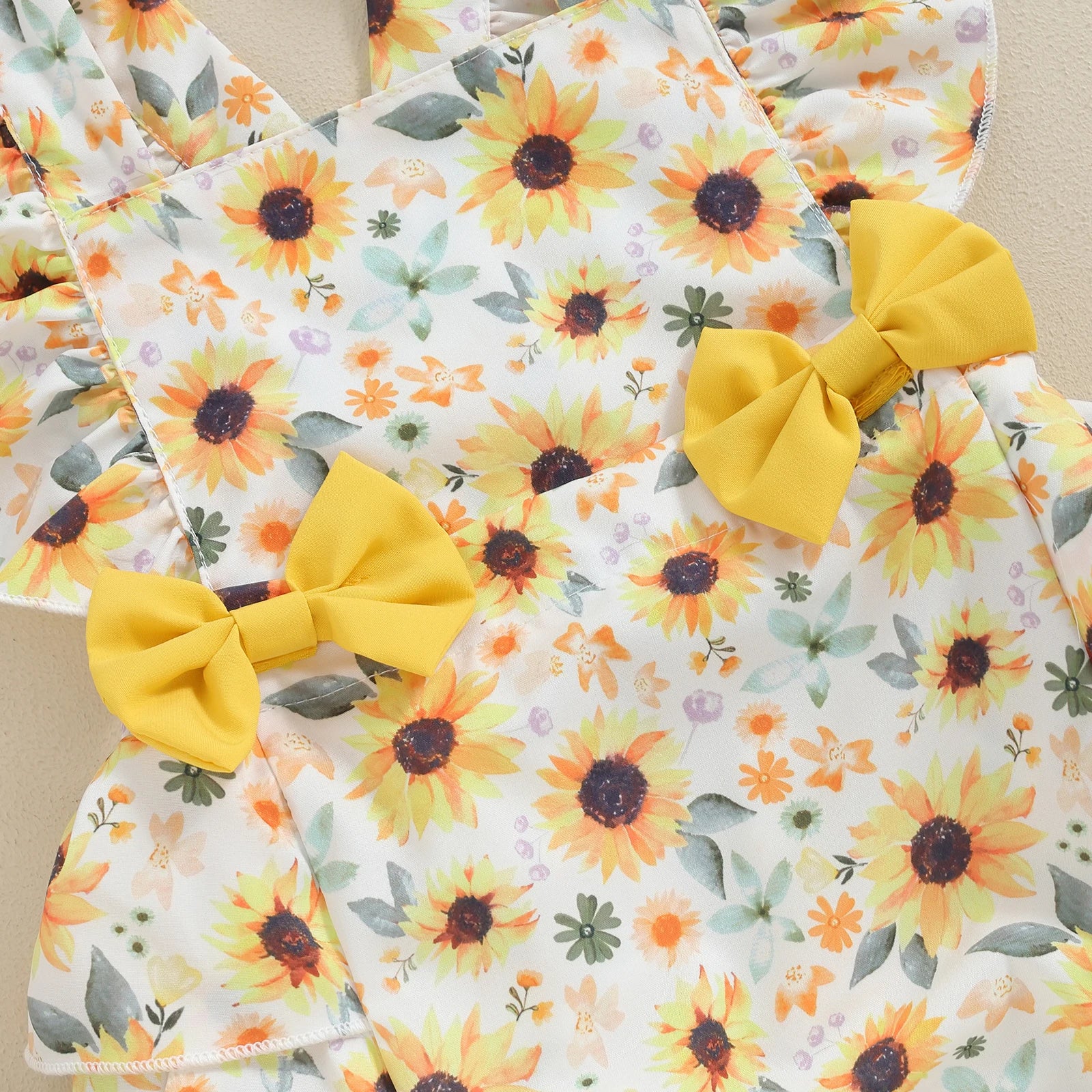 Backless Daisy Print Baby Romper