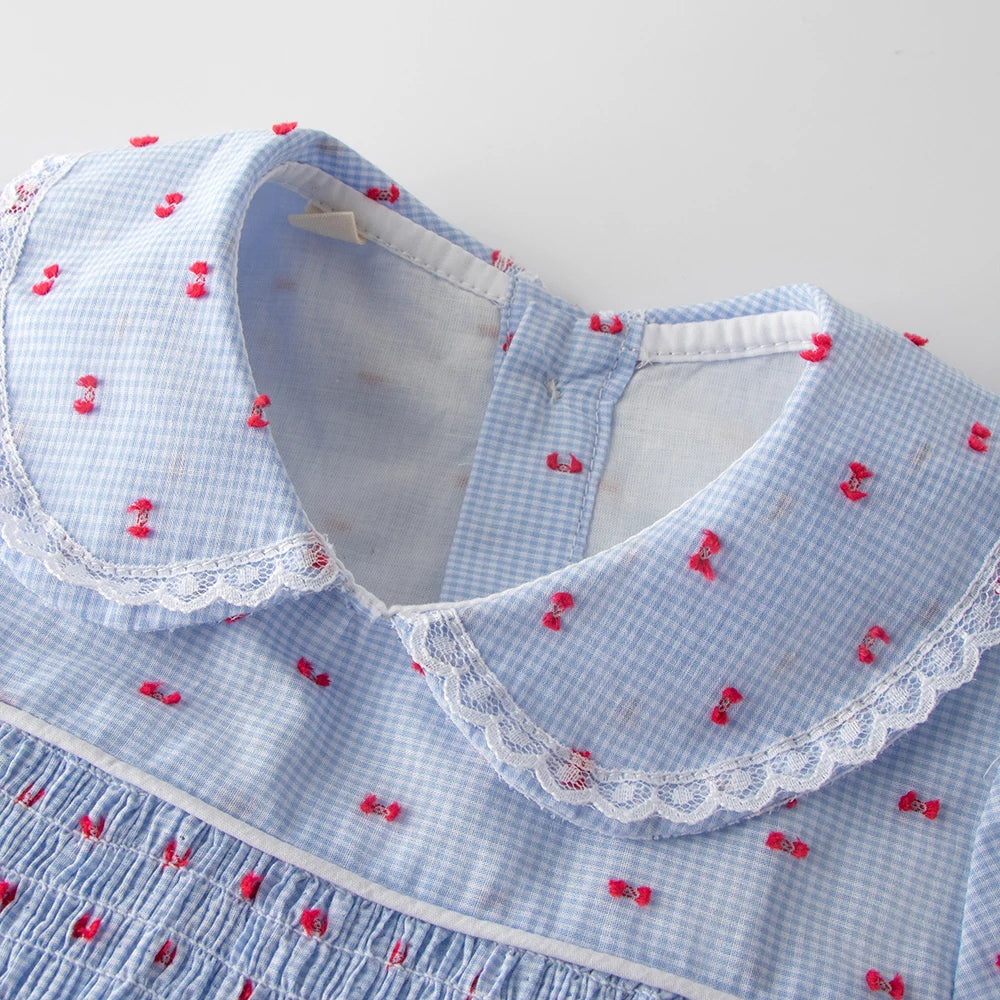 Girls' Smocked Dress with Peter Pan Collar