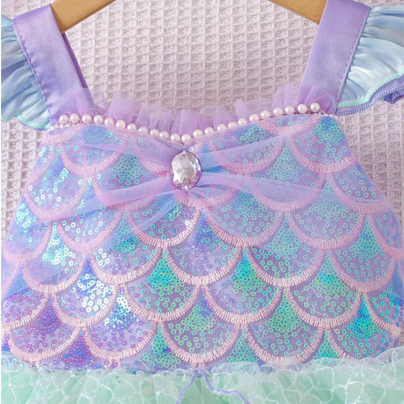 Sparkling Mermaid Princess Dress for Girls