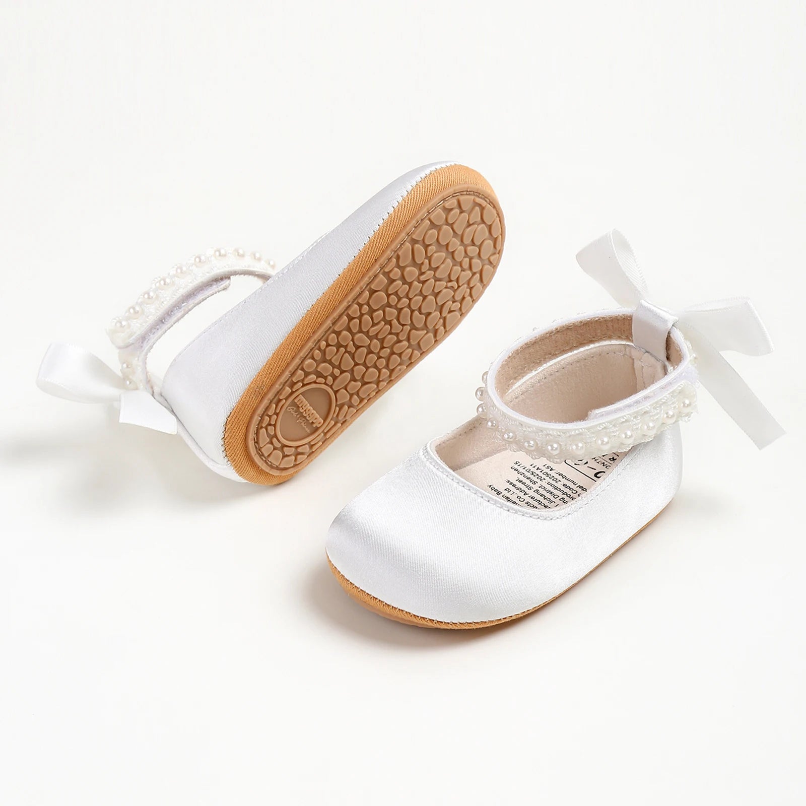 Satin & Pearl Princess Shoes for Infant Girls