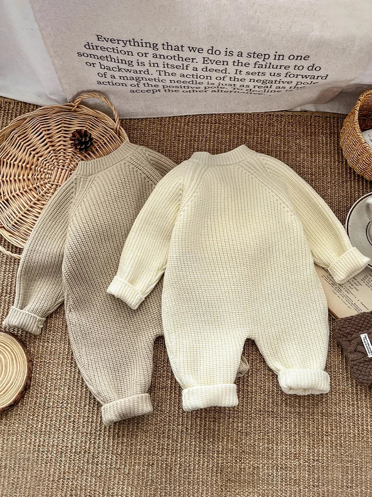 Unisex Knitted Rainbow Romper for Babies and Toddlers