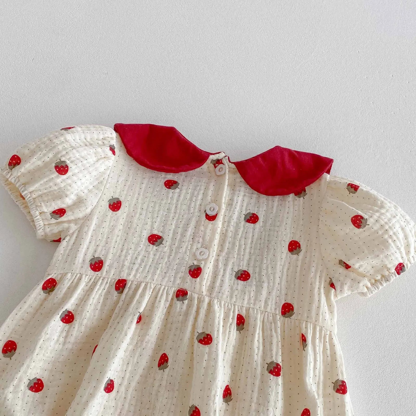 Baby Girl Sweet Strawberry Print Romper