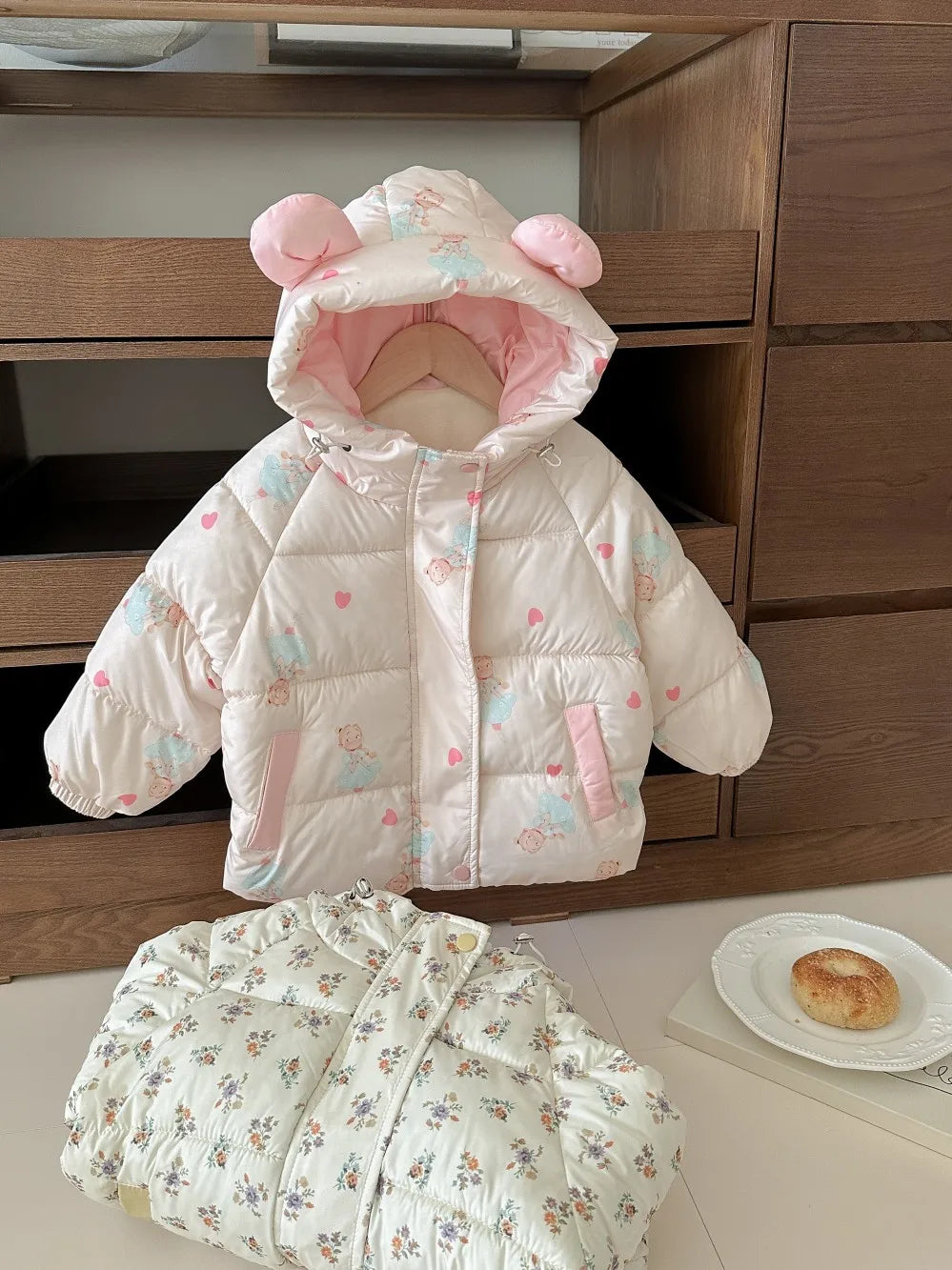 Kids' Velvet-Lined Thickened Cotton Coat