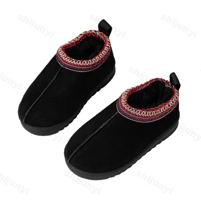 Suede Children's Ankle Boots - Warm Plush Fur Winter Fashion Shoes