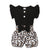 Baby Girl 2 Piece Romper and Leopard Shorts Set