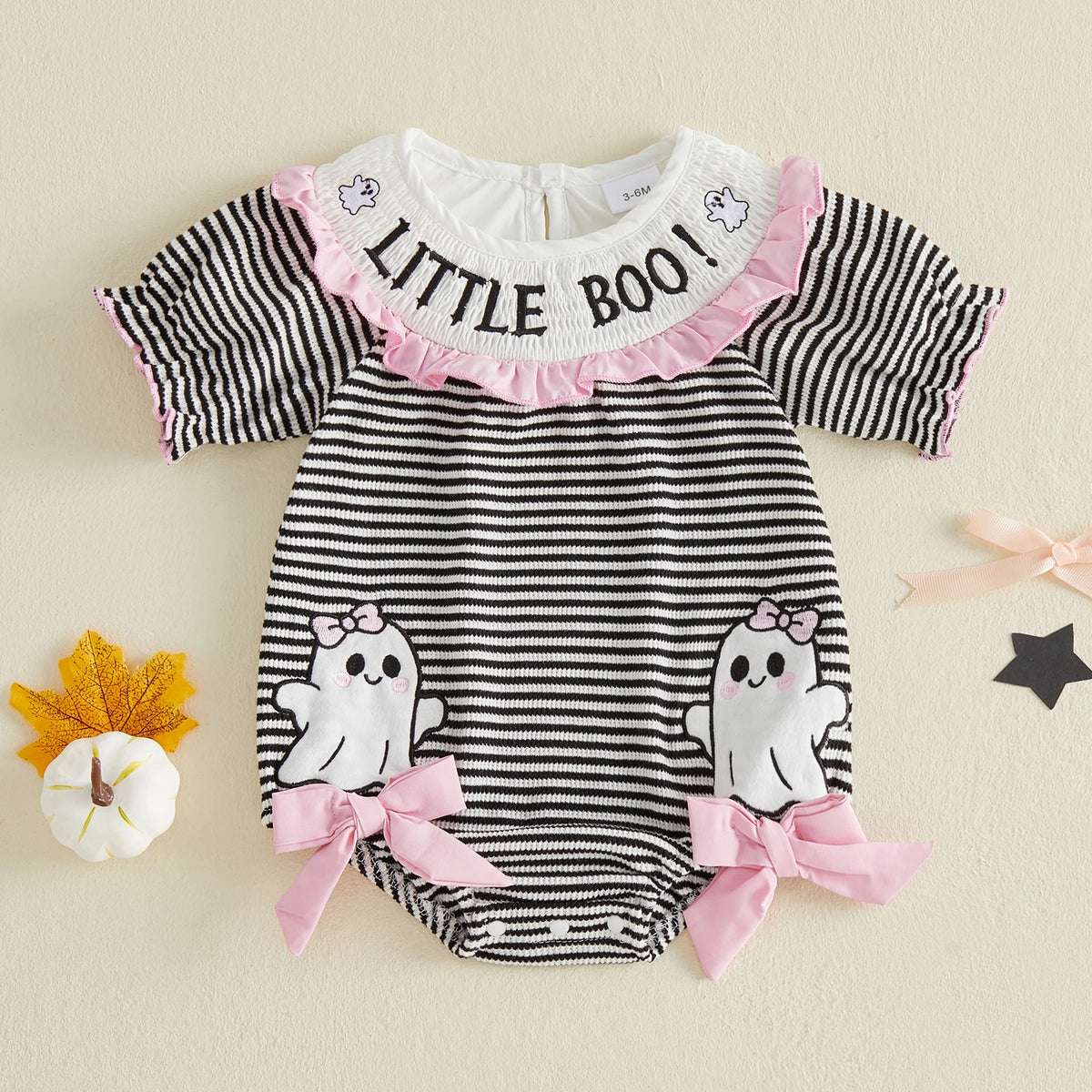 Baby Girl First Halloween Pumpkin Embroidered Bodysuit