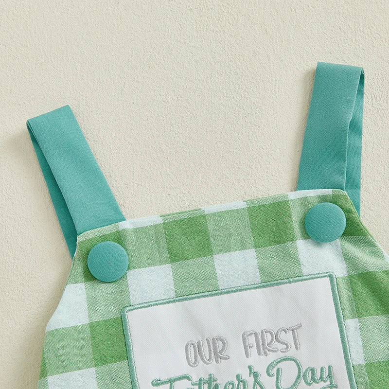 Plaid Father's Day Romper for Baby Boys & Girls