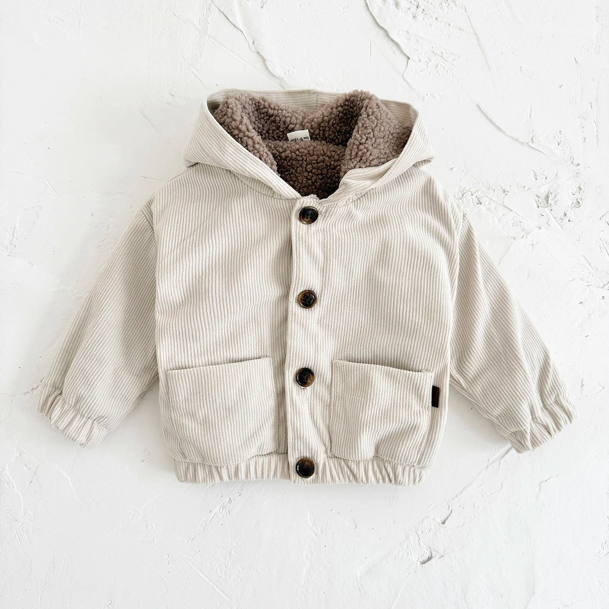 Unisex Sherpa-Lined Corduroy Hooded Jacket