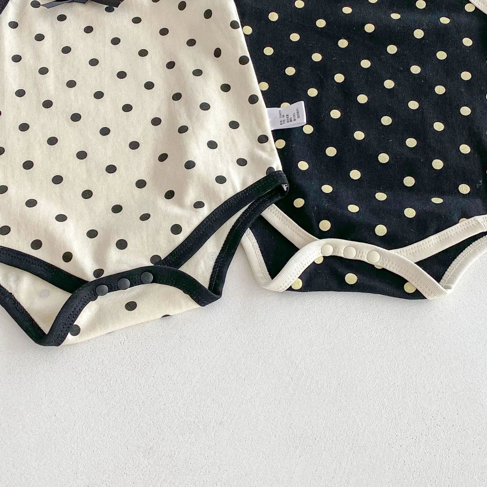 Baby Girl Polka Dot Bow Romper