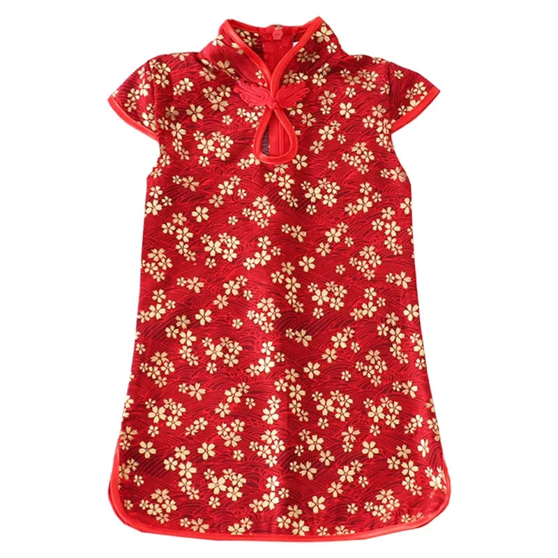 Girls' Traditional Chinese Cheongsam Summer Dress