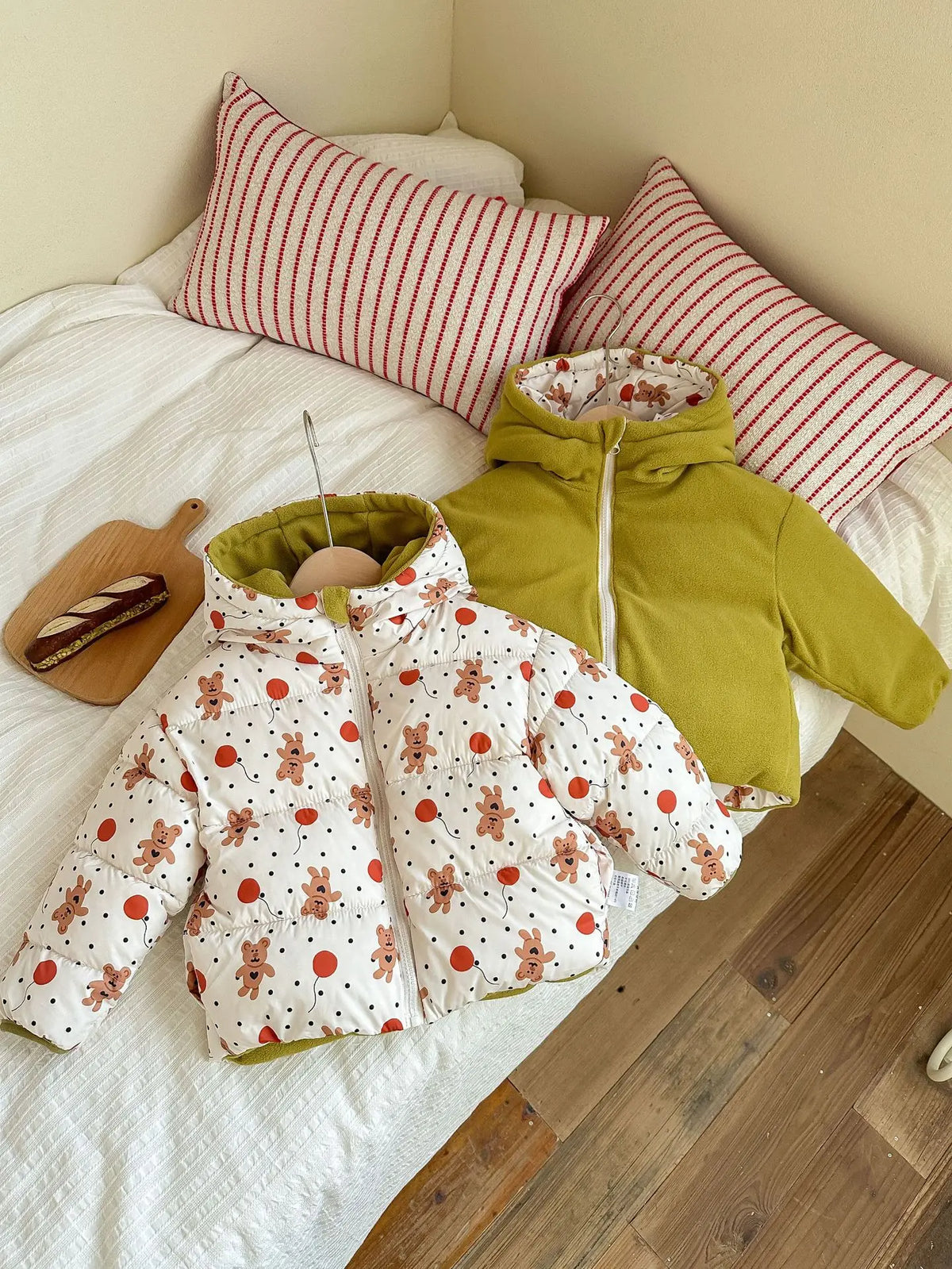 Kids' Hooded Double-Sided Plush-Lined Jacket