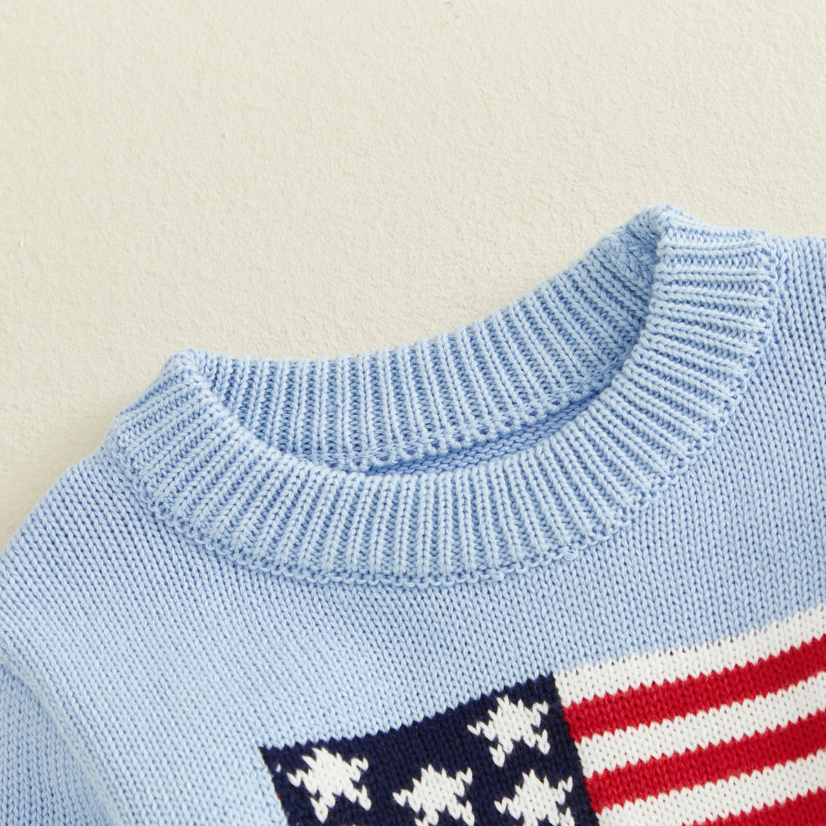 Baby 4th of July Flag Pattern Knit Sweater Bodysuit