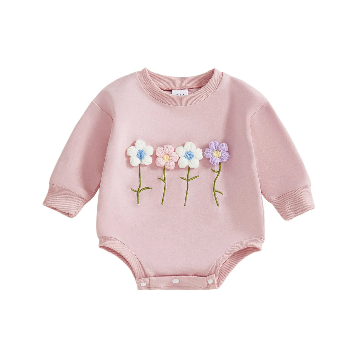 Wildflower Row 3D Floral Sweatshirt Romper
