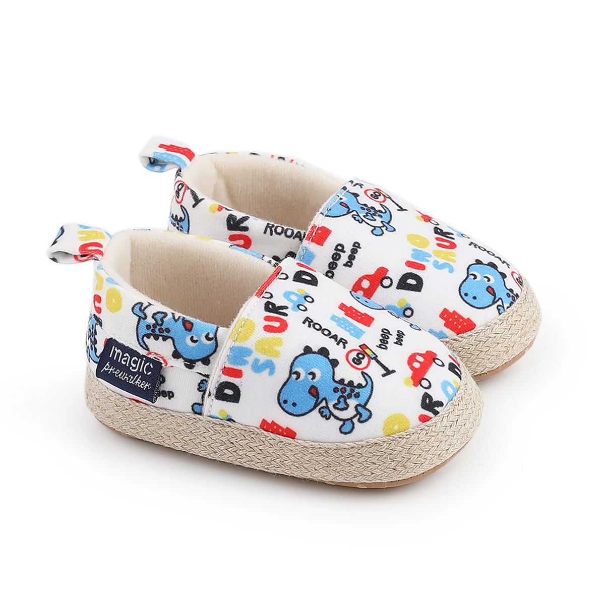 Baby Unisex Dinosaur Print Slip-On First Walker Shoes