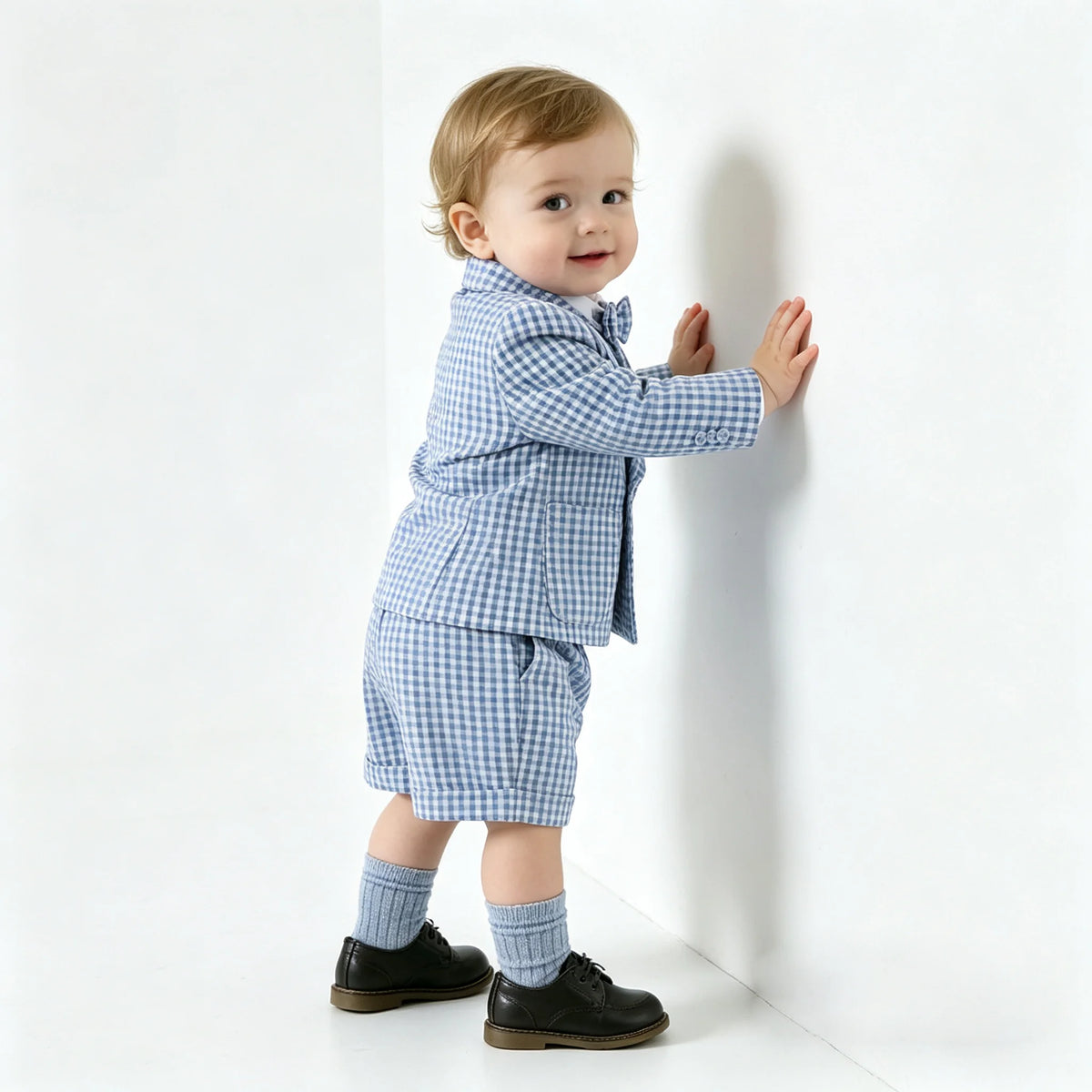 Toddler Boys’ Checked 3-Piece Formal Suit Set