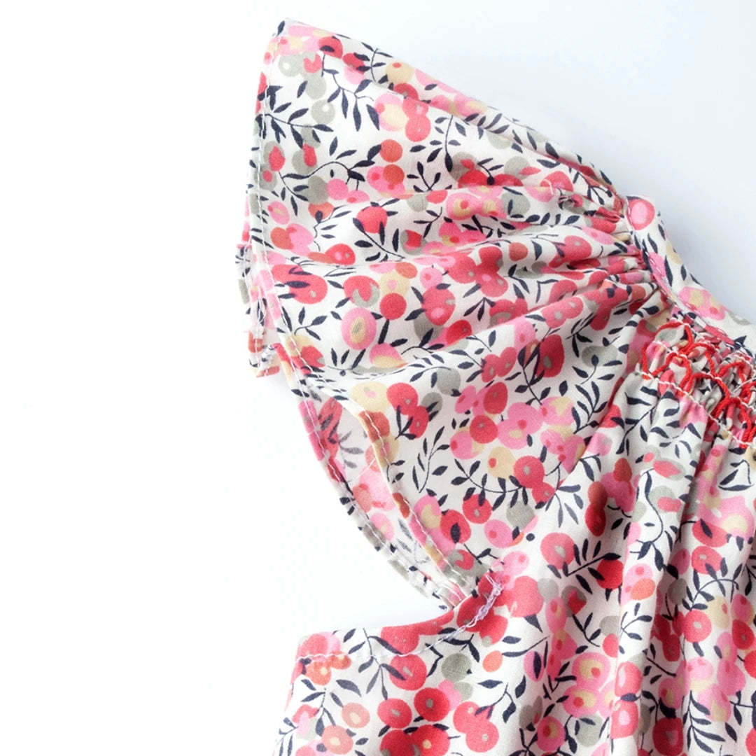 Girl Summer Floral Smocked Dress