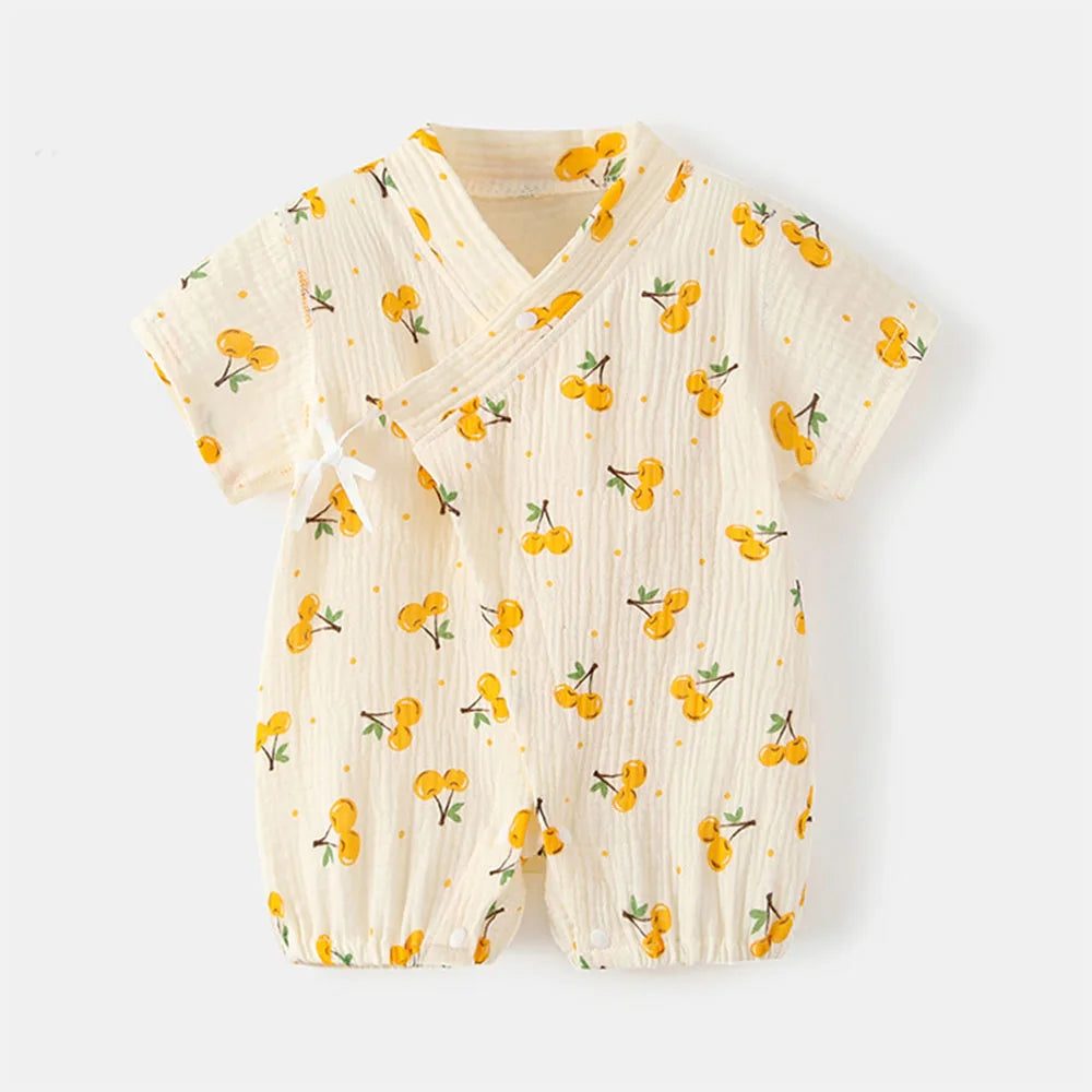 Unisex Baby Soft Cotton Printed Short Sleeve Bodysuit One-Piece