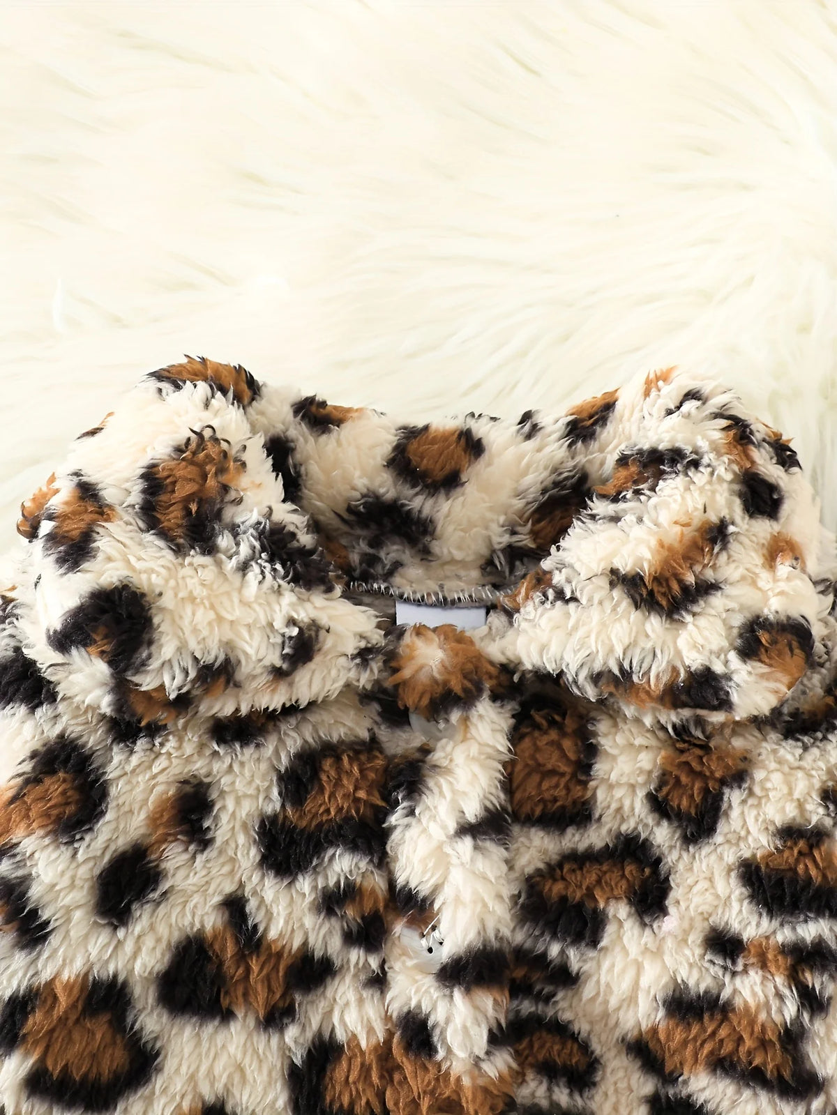 Baby Girl Leopard Faux Fur Jacket & Corduroy Flare Set